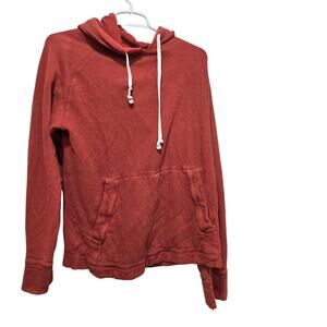 Eddie Bauer Women’s Hoodie Sweatshirt Small Rust Orange Pullover Kangaroo Pocket